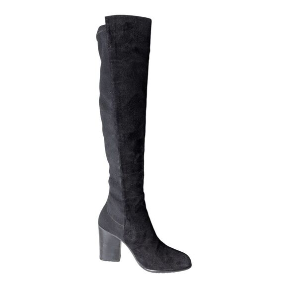 STUART WEITZMAN Hijack Over The Knee Suede Stretch-Back Boot In Black Size 6M - Picture 6 of 9